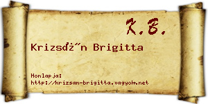 Krizsán Brigitta névjegykártya